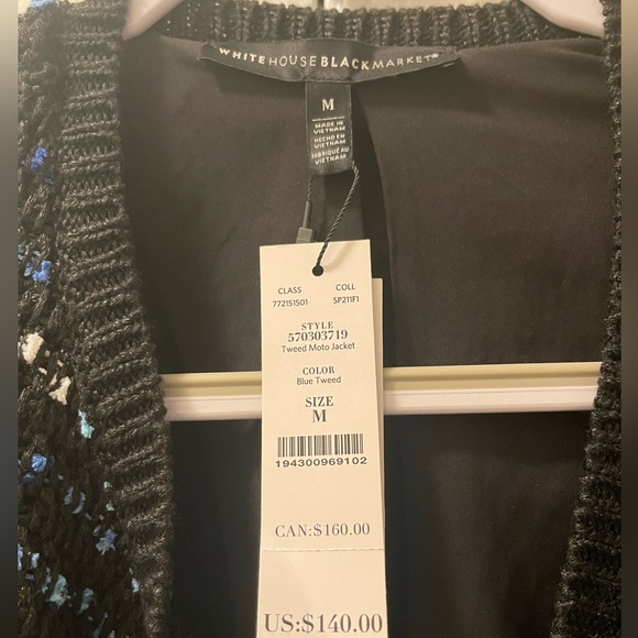 White House Black Market Short Tweed Jacket with Looped Fringe Trim - Picture 6 of 8